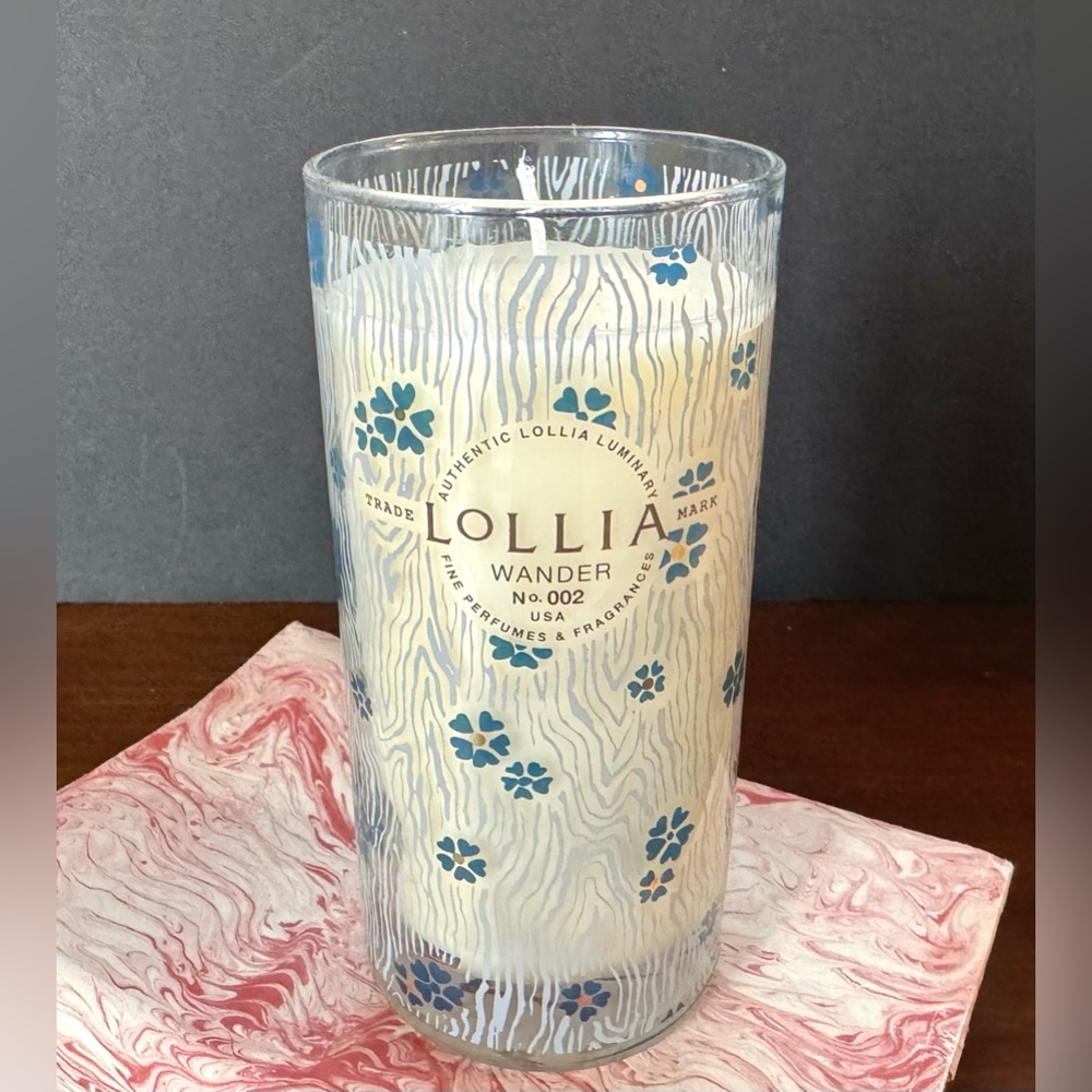 NWT Lollia Candle No 002 Wander Candle Midnight Gardens Wildflower Water Lily